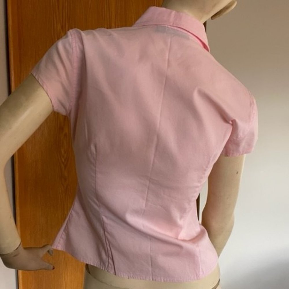 MEXX  SHORT-SLEEVED BUTTON-DOWN FITTED BLOUSE  Pink, Size 4 - Picture 5 of 10